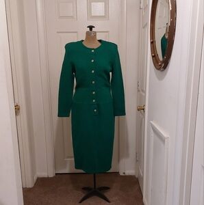 Vintage Adrienne Vittadini Green Midi Dress
